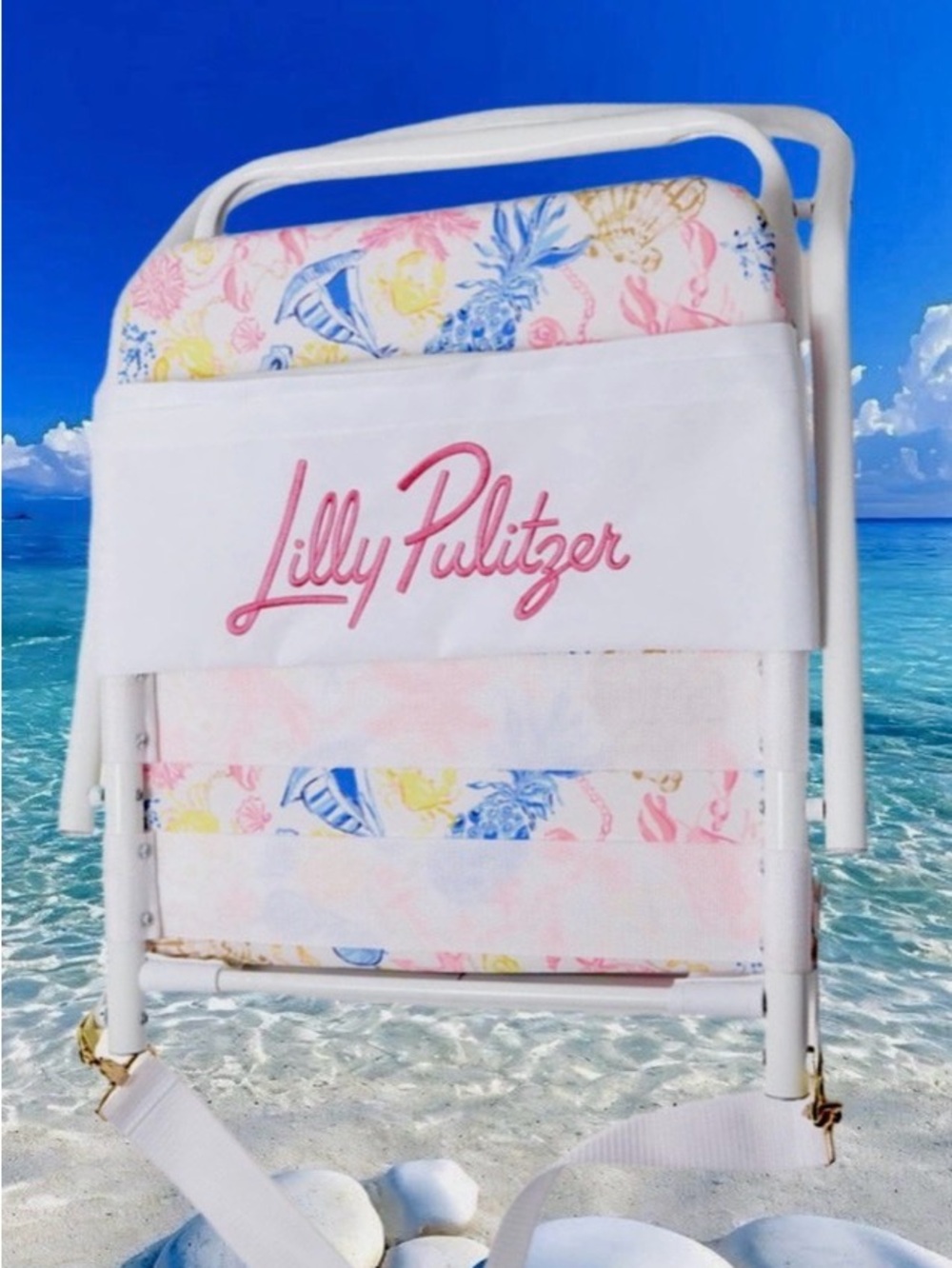 Lilly Pulitzer Beach 🏖️ and Pool 🏊♀️ Folding Beach Chair w strap, NWT - Picture 8 of 10